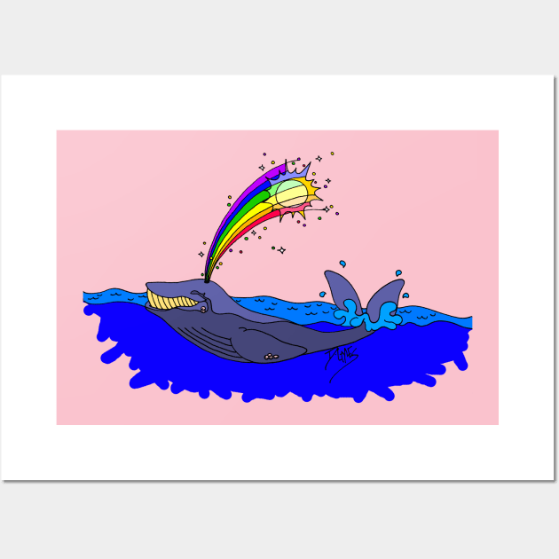 Shootin' Rainbows Out Your Blowhole in the Sunshine Wall Art by ptowndanig